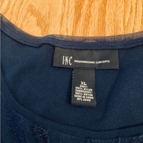 INC Black Embroidered Designer Top - Picture 5 of 8